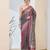 Multi color silk blend fabric designer printed ready to wear saree