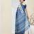 Blue color silk blend fabric designer printed ready to wear saree