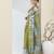 Green color silk blend fabric designer printed ready to wear saree