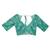 Sea green color silk blend fabric designer printed ready to wear saree