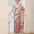 Pink color silk blend fabric designer printed ready to wear saree