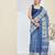 Blue color silk blend fabric designer printed ready to wear saree