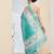 Turquoise color silk blend fabric designer printed ready to wear saree