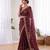 Maroon color elegant space silk fabric rich looks embroidered saree