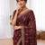 Maroon color elegant space silk fabric rich looks embroidered saree