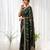 Green color elegant space silk fabric rich looks embroidered saree