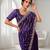 Purple color elegant space silk fabric rich looks embroidered saree