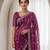 Burgundy color elegant space silk fabric rich looks embroidered saree