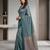 Blue color cotton silk fabric woven designer ethnic festive saree
