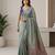 Green color cotton silk fabric woven designer ethnic festive saree