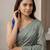 Green color cotton silk fabric woven designer ethnic festive saree