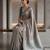 Silver grey color cotton silk fabric woven designer ethnic festive saree