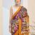Beautiful silk blended orange color elegant ready to wear printed saree
