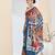 Beautiful silk blended blue color elegant ready to wear printed saree