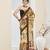 Beautiful silk blended brown color elegant ready to wear printed saree