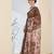 Beautiful silk blended brown color elegant ready to wear printed saree