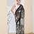Beautiful silk blended black color elegant ready to wear printed saree