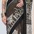 Beautiful silk blended black color elegant ready to wear printed saree