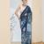 Beautiful silk blended blue color elegant ready to wear printed saree