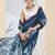 Beautiful silk blended blue color elegant ready to wear printed saree
