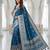 Blue color lichi silk fabric woven silver jari designer saree