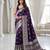 Violet color lichi silk fabric woven silver jari designer saree