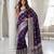 Violet color lichi silk fabric woven silver jari designer saree