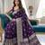 Violet color lichi silk fabric woven silver jari designer saree