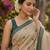 Beige color linen fabric woven designer ethnic partywear saree