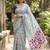 Grey color linen fabric woven designer ethnic partywear saree