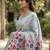 Grey color linen fabric woven designer ethnic partywear saree