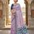Lavender color linen fabric woven designer ethnic partywear saree