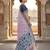 Lavender color linen fabric woven designer ethnic partywear saree