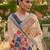 Orange color linen fabric woven designer ethnic partywear saree