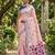 Pink color linen fabric woven designer ethnic partywear saree