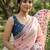 Pink color linen fabric woven designer ethnic partywear saree