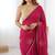 Pink color beautiful vichitra silk fabric smart floral embroidered saree