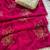Pink color beautiful vichitra silk fabric smart floral embroidered saree