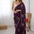 Purple color beautiful vichitra silk fabric smart floral embroidered saree