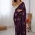 Purple color beautiful vichitra silk fabric smart floral embroidered saree
