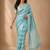 Aqua blue color georgette fabric designer woven partywear ethnic saree