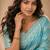 Aqua blue color georgette fabric designer woven partywear ethnic saree