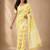 Yellow color georgette fabric designer woven partywear ethnic saree
