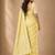 Yellow color georgette fabric designer woven partywear ethnic saree