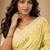 Yellow color georgette fabric designer woven partywear ethnic saree