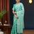 Aqua blue color georgette fabric designer woven partywear ethnic saree