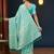 Aqua blue color georgette fabric designer woven partywear ethnic saree
