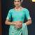 Aqua blue color georgette fabric designer woven partywear ethnic saree