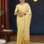 Yellow color georgette fabric designer woven partywear ethnic saree