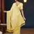 Yellow color georgette fabric designer woven partywear ethnic saree